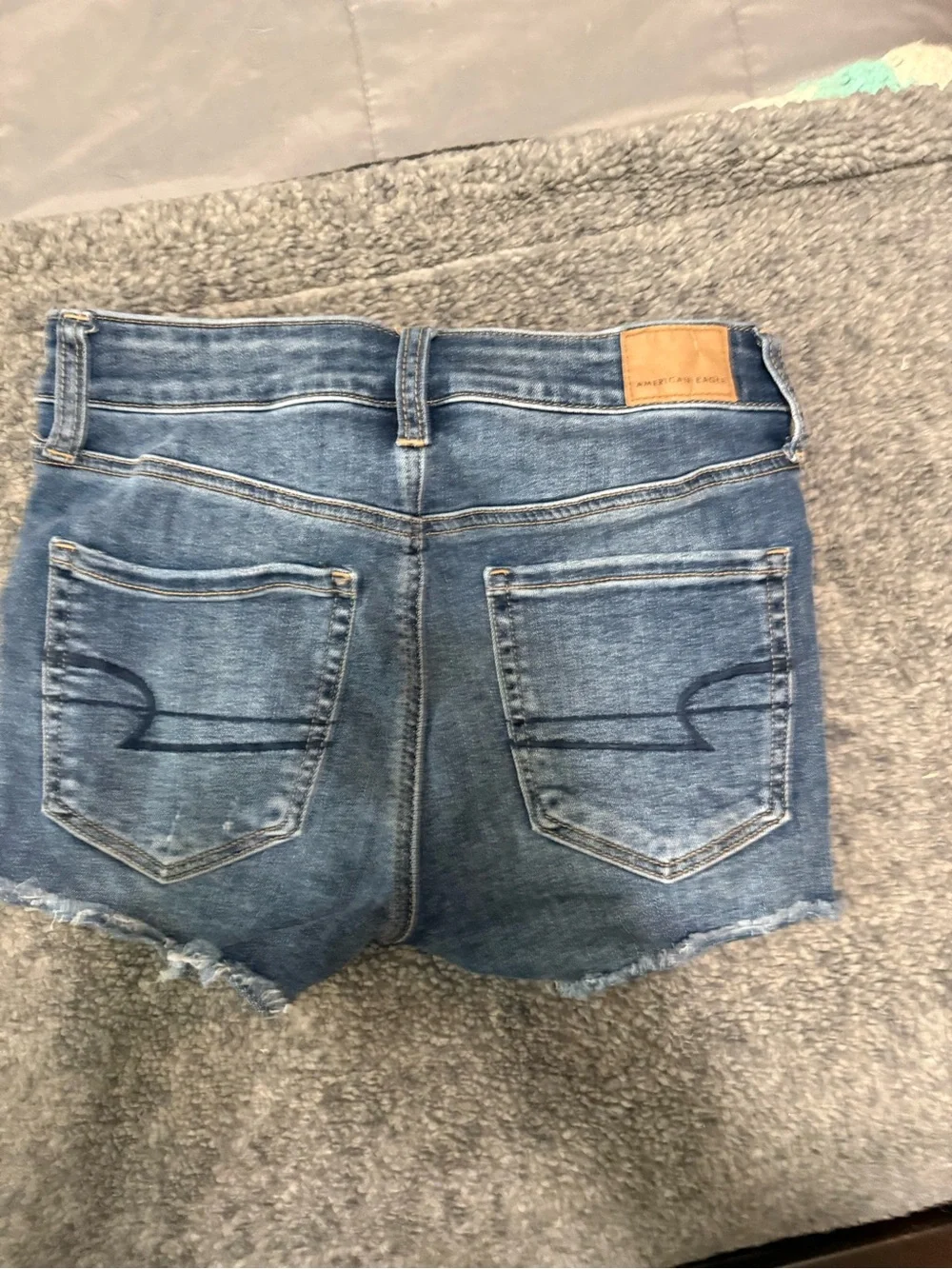 American Eagle Outfitters Distressed Dark Blue Denim Cutoff Shorts
